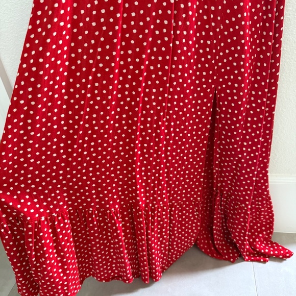 Zara Red Polka Dot Midi Dress SZ Medium - Picture 4 of 8